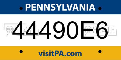 44490E6 Pennsylvania License Plate