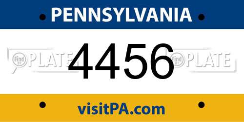 4456 Pennsylvania License Plate