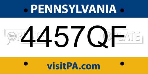 4457QF Pennsylvania License Plate