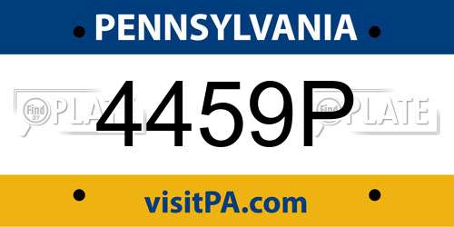 4459P Pennsylvania License Plate