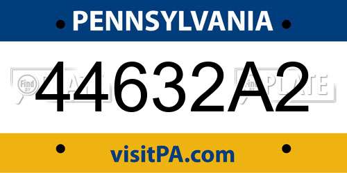 44632A2 Pennsylvania License Plate