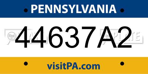 44637A2 Pennsylvania License Plate