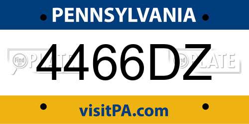 4466DZ Pennsylvania License Plate