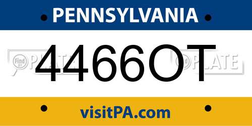 4466OT Pennsylvania License Plate