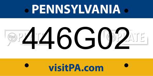 446G02 Pennsylvania License Plate