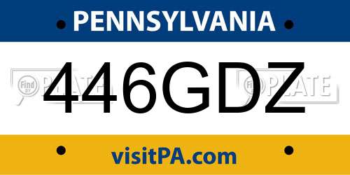 446GDZ Pennsylvania License Plate