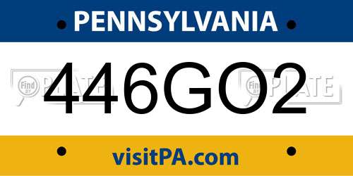 446GO2 Pennsylvania License Plate