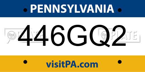 446GQ2 Pennsylvania License Plate