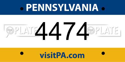 4474 Pennsylvania License Plate