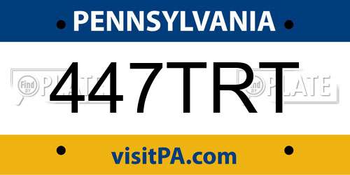 447TRT Pennsylvania License Plate