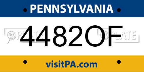 4482OF Pennsylvania License Plate