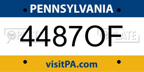 4487OF Pennsylvania License Plate