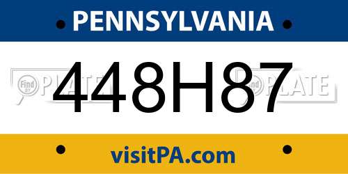 448H87 Pennsylvania License Plate