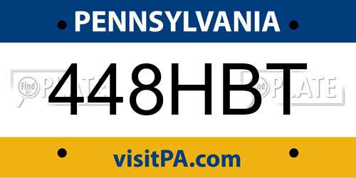 448HBT Pennsylvania License Plate