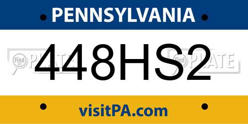448HS2 Pennsylvania License Plate