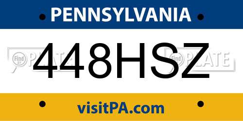 448HSZ Pennsylvania License Plate