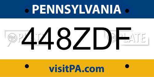 448ZDF Pennsylvania License Plate
