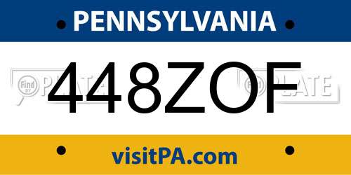 448ZOF Pennsylvania License Plate