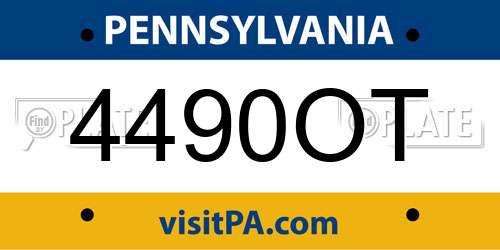 4490OT Pennsylvania License Plate