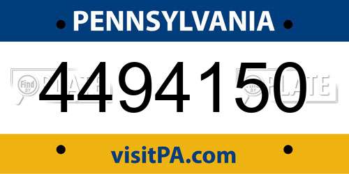 4494150 Pennsylvania License Plate