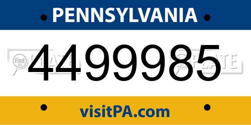 4499985 Pennsylvania License Plate