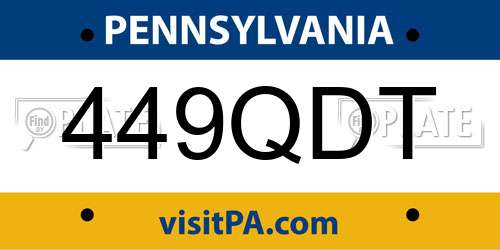 449QDT Pennsylvania License Plate