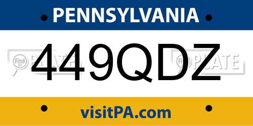 449QDZ Pennsylvania License Plate