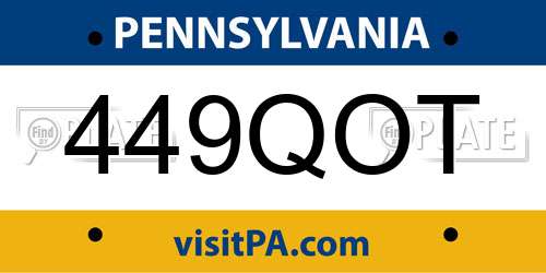 449QOT Pennsylvania License Plate
