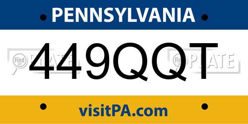 449QQT Pennsylvania License Plate