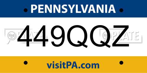 449QQZ Pennsylvania License Plate