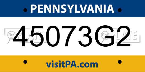 45073G2 Pennsylvania License Plate