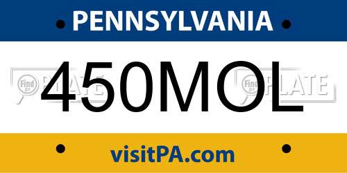 450MOL Pennsylvania License Plate