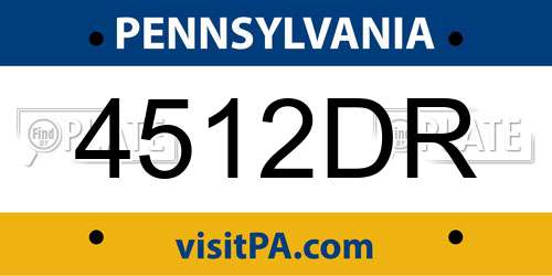 4512DR Pennsylvania License Plate