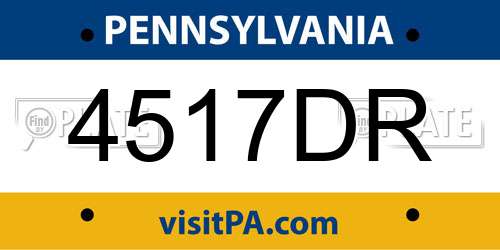 4517DR Pennsylvania License Plate