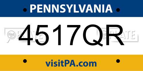 4517QR Pennsylvania License Plate