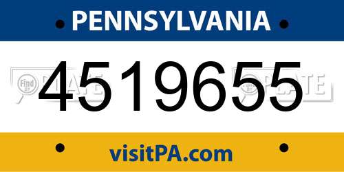 4519655 Pennsylvania License Plate