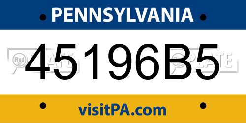 45196B5 Pennsylvania License Plate