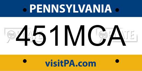 451MCA Pennsylvania License Plate