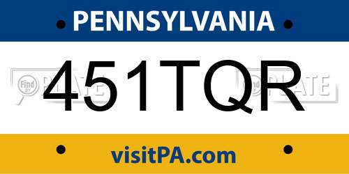 451TQR Pennsylvania License Plate