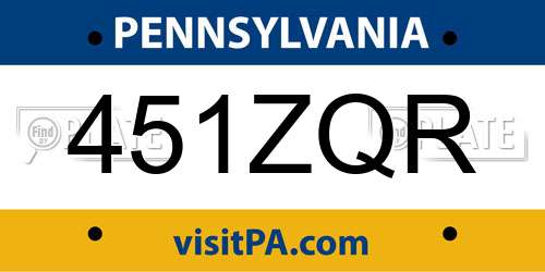 451ZQR Pennsylvania License Plate