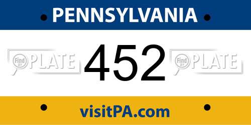 452 Pennsylvania License Plate