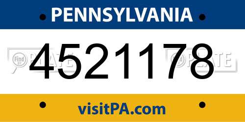 4521178 Pennsylvania License Plate