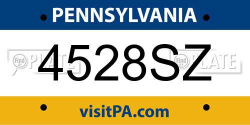 4528SZ Pennsylvania License Plate