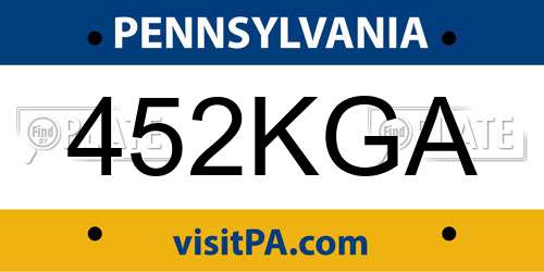 452KGA Pennsylvania License Plate