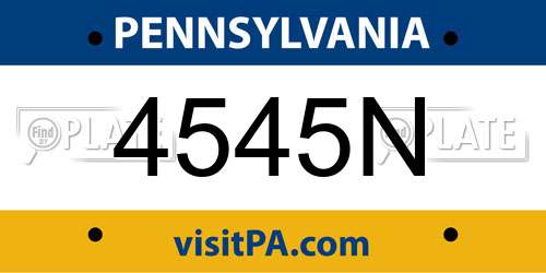 4545N Pennsylvania License Plate
