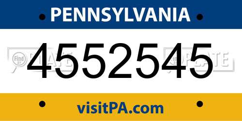 4552545 Pennsylvania License Plate