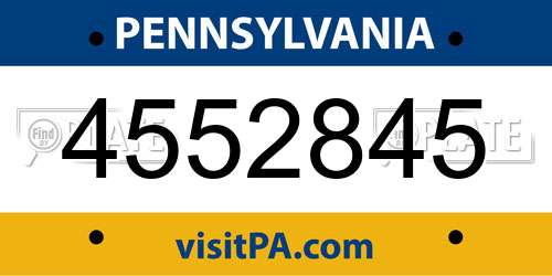 4552845 Pennsylvania License Plate