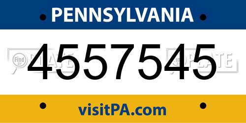 4557545 Pennsylvania License Plate
