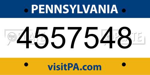 4557548 Pennsylvania License Plate