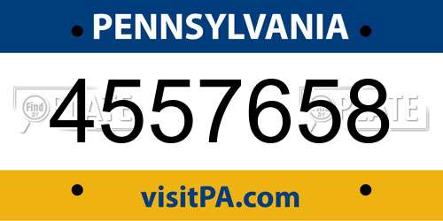 4557658 Pennsylvania License Plate
